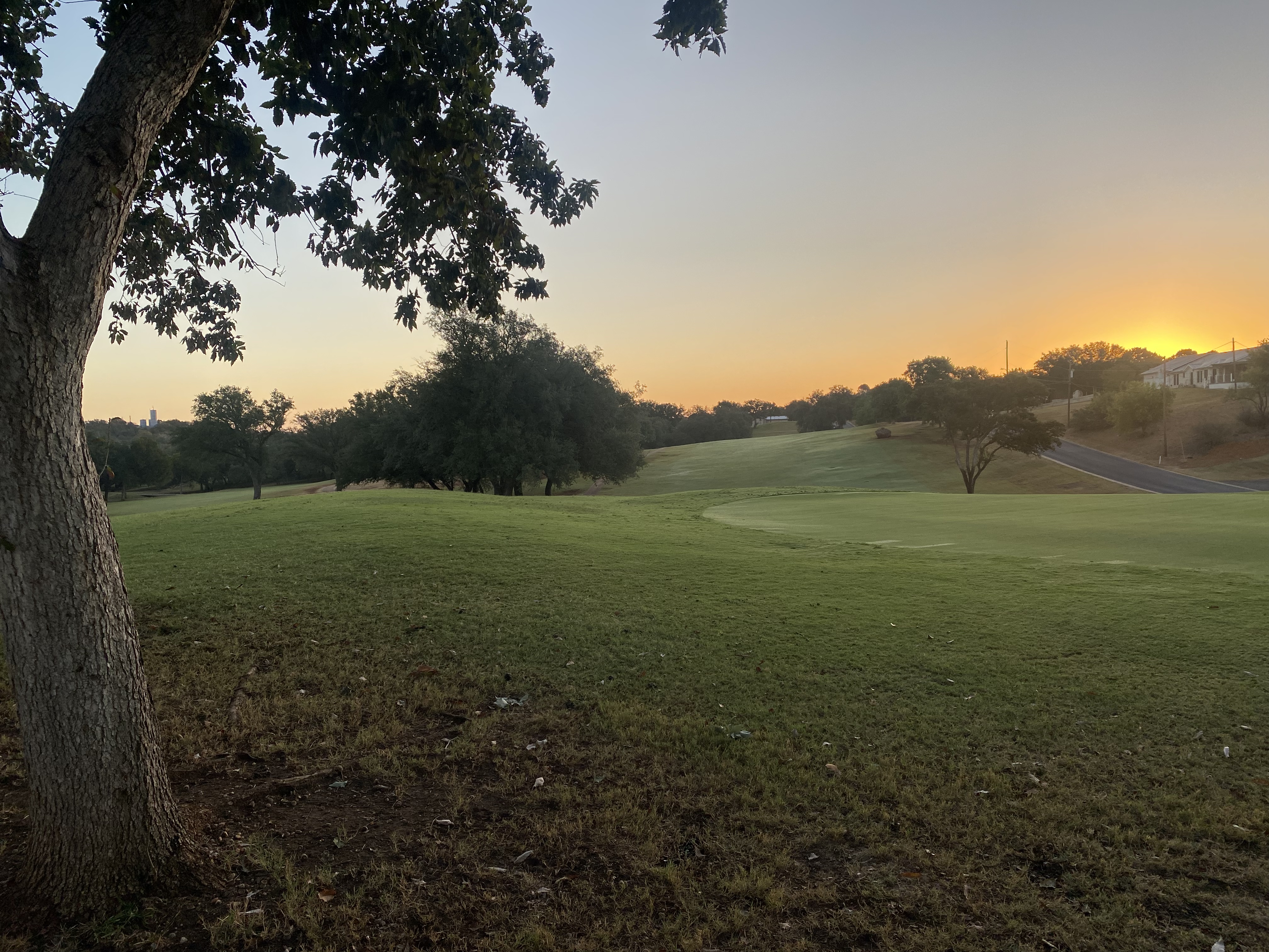 Sunset over golf course